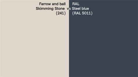 Farrow And Ball Skimming Stone 241 Vs Ral Steel Blue Ral 5011 Side