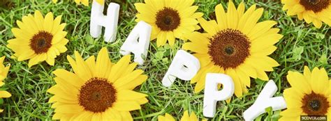Yellow Flowers Happy Quotes Photo Facebook Cover