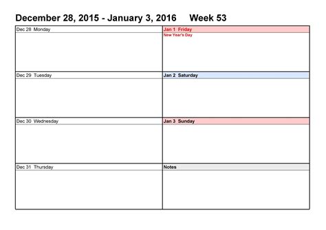 Blank Weekly Calendar Templates Pdf Excel Word Templatelab