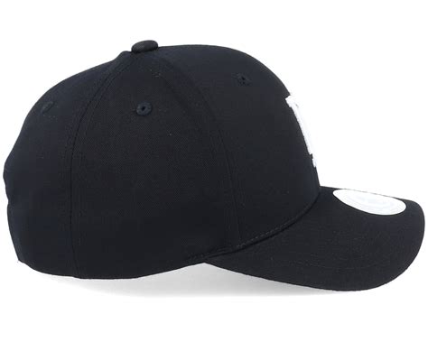 Kids Spinback Youth Baseball Cap Black Adjustable Upfront Caps
