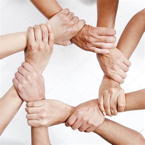 Small Group Of Business People Joining Hands — Stock Photo