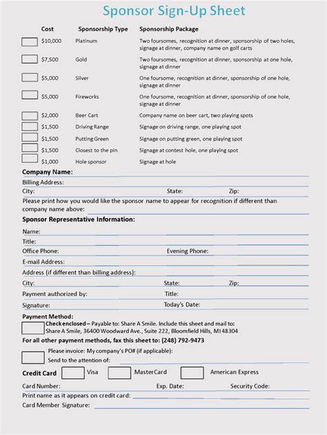 Blank Volunteer Sign Up Sheet Templates For Microsoft
