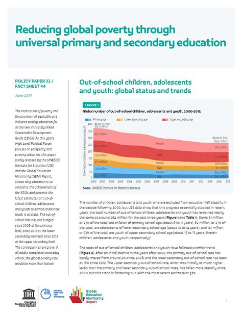 Reducing Global Poverty Through Universal Primary And Secondary