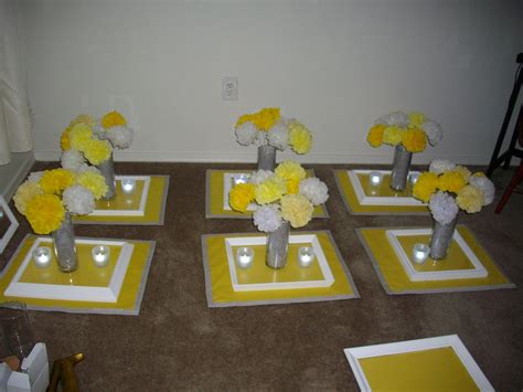 Grey And Yellow Wedding Grey And Yellow Centerpieces