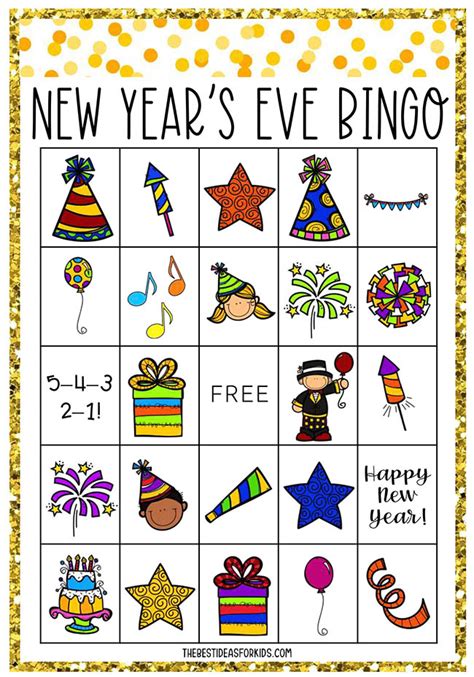 New Years Eve Bingo Free Printable
