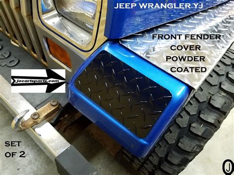 Fits Jeep Wrangler Yj Black Powder Coated Alum Diamond Plate Front