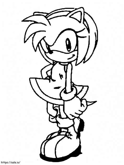 Cute Amy Rose Coloring Page