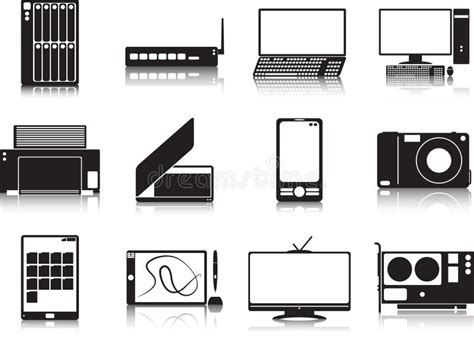 Multimedia Devices Icon Set Stock Vector Illustration Of Digital