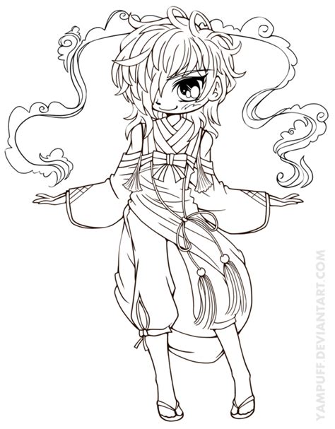 Hajime Chibi Lineart Commission By Yampuff On Deviantart Chibi