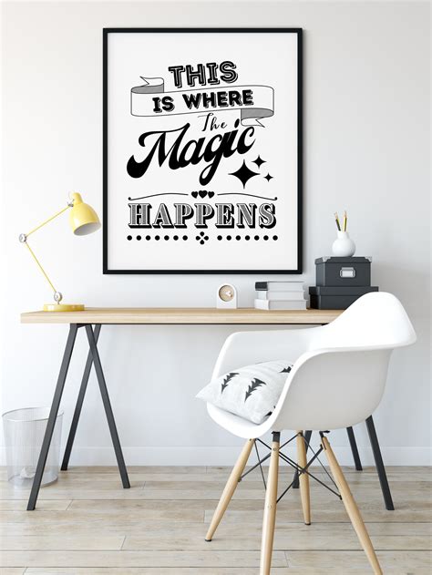 This Is Where The Magic Happens Printable Wall Artoffice Etsy