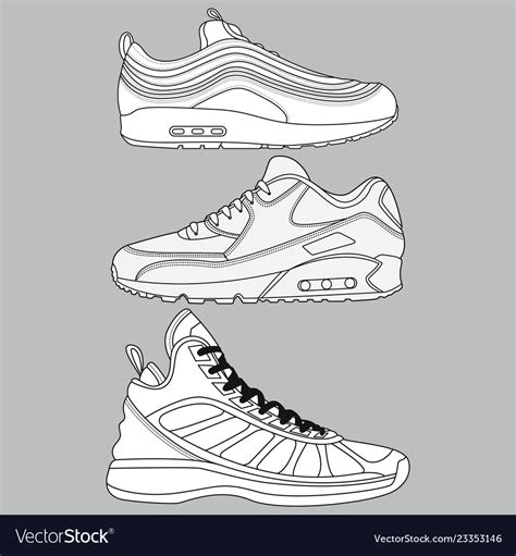 Outline Basketball Shoes Royalty Free Vector Image