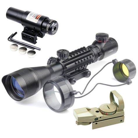 4 12x50 Eg Rifle Scope With Holographic Red Green Dot Sight Scope And Red