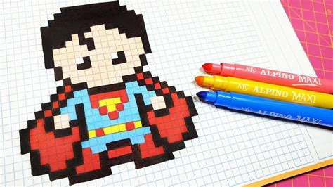 Handmade Pixel Art How To Draw Superman Pixelart Youtube