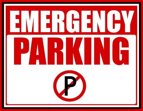 Emergency Parking Sign Free Download