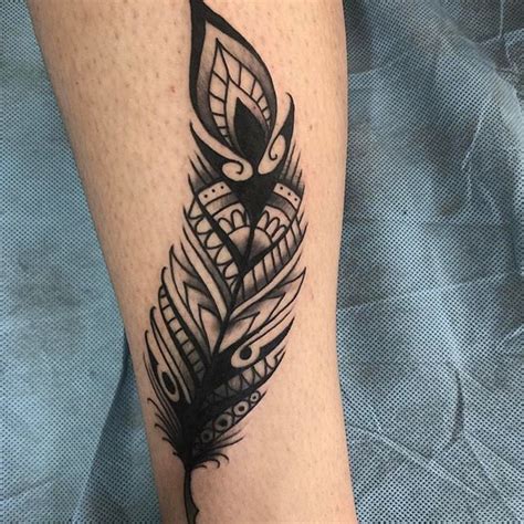 You are also paying for the skill involved. Geometric Feather Tattoo - Remington Tattoo Parlor