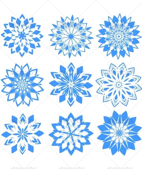 Set Of Snowflakes By Trinochka Graphicriver