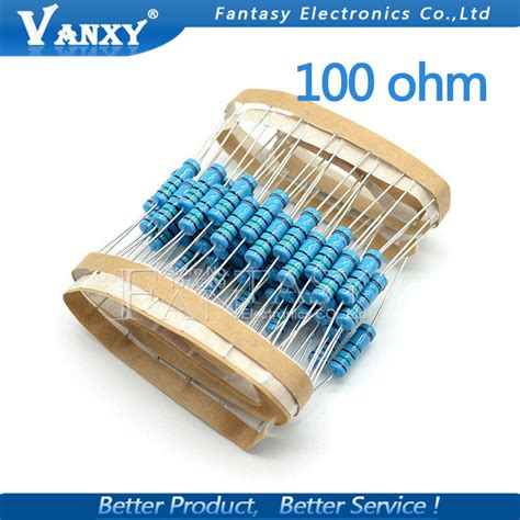 20pcs 100 Ohm 2w 100r Metal Film Resistor Passive Components