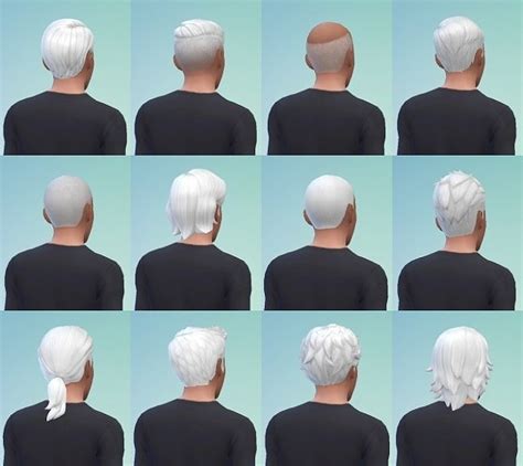 True White Hair Recolors Male Version At Simmiane Sims 4 Updates