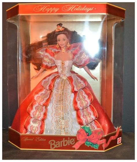 1997 Mattel Happy Holidays Barbie 17832 Brunette Ruby Lane