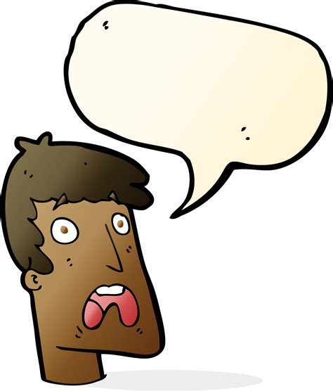 Cartoon Shocked Man With Speech Bubble 36360743 Png