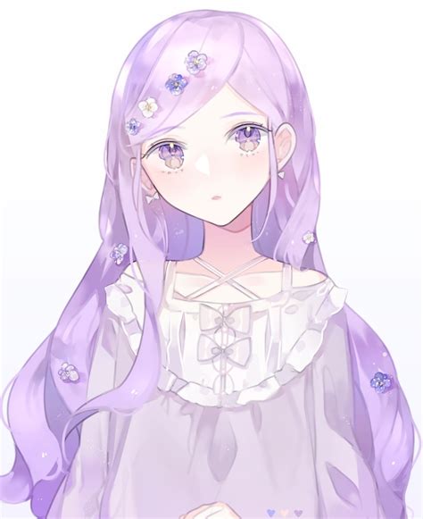 From Pixiv ゆずき Shared By H E R On We Heart It Anime Purple Hair
