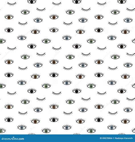 Seamless Pattern In The Style Of Psychedelic Eyes Pattern For Fashion