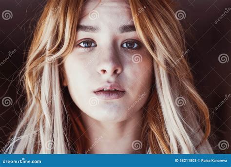 Beautiful Sad Girl Closeup Stock Image Image Of Artistic 58211803