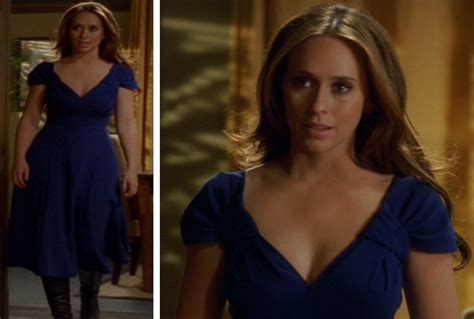 Ghost Whisperer Season 3 Episode 11 Blue Midi Dress With Plunge Neckline And Gather Betwe