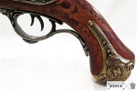 Denix Napoleons Double Barrel Flintlock Pistol France 1806