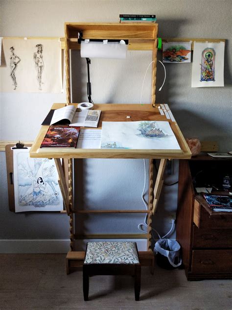 Diy Art Desk With Adjustable Height And Angle Art Desk Drawing Desk