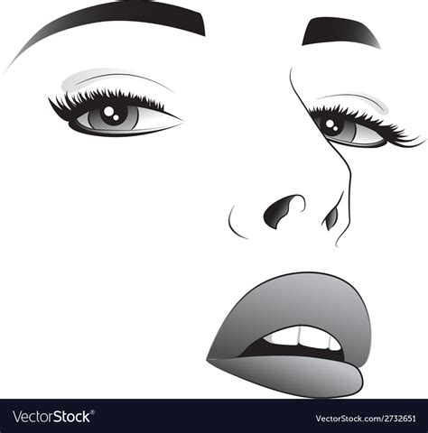 Pretty Woman Face Royalty Free Vector Image Vectorstock