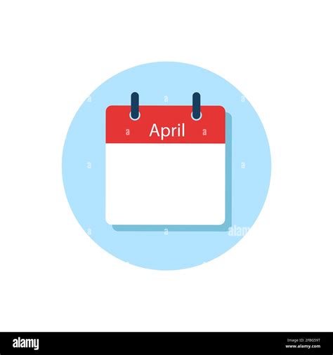 White Daily Calendar Icon April In A Flat Design Style Easy To Edit