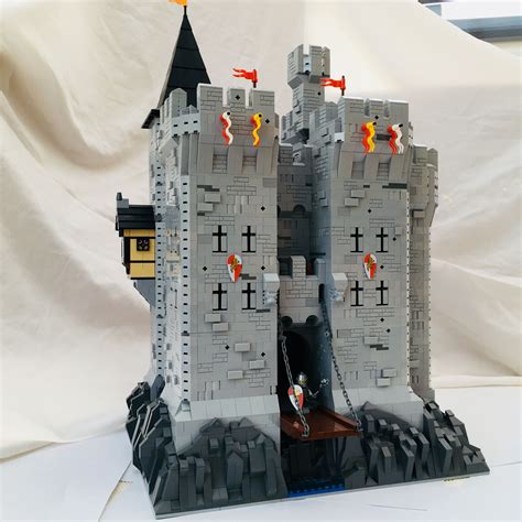 Lego Moc Castle Drawbridge With At Slight Angle With Knight Emerging