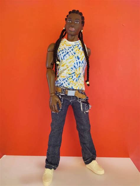 Afro American Ken Fashionistas Ooak Doll With Dreadlocks Etsy