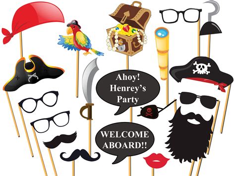 Custom Pirates Photo Booth Props Pirate Party Pirate Photo Etsy