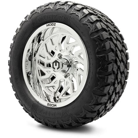 Modz 14 Carnage Chrome Wheels And Off Road Tires Combo