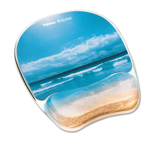 Photo Gel Mouse Pad With Wrist Rest With Microban Protection 787 X 925 Sandy Beach Design