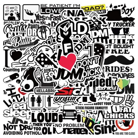 2550pcspack Funny Decal Graffiti Sticker Pack For Moto Car And Suitcase