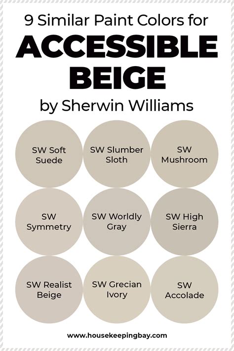9 Similar Paint Colors For Accessible Beige By Sherwin Williams Beige