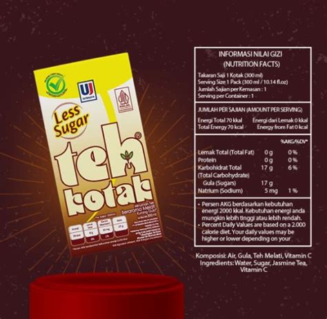 Teh Kotak Jasmine Tea Instant 300 Ml Less Sugar Toko Indonesia