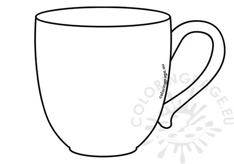 Coffee Cup Outline Clip Art Sketch Coloring Page