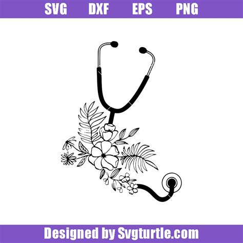 Floral Stethoscope Svg Nurse Svg Medical Svg By Helartshop