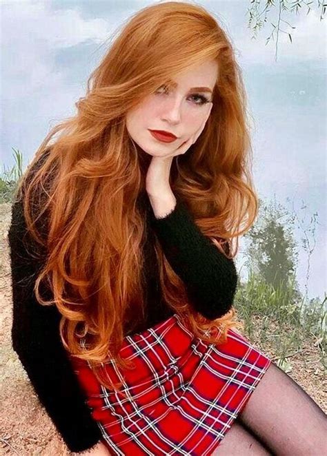 Beautiful Red Hair Gorgeous Women Roux Auburn Red Plaid Skirt Red Haired Beauty Looks