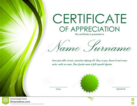Certificate Of Appreciation Template Stock Vector Illustration Of