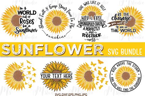 Sunflower Svg Bundle Sunflower Designs Cut File Cricut Sexiz Pix