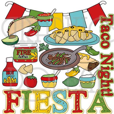 Taco Night Fiesta Clip Art Graphics Dollar