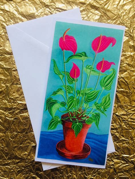 Bright Lively Greeting Card Potted Calla Lily A Laminated Etsy