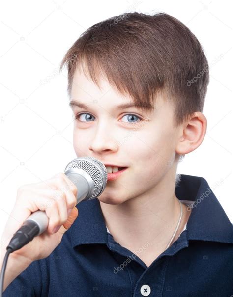 Kid With Microphone Singing Stock Photo By ©dnaumoid 66709241