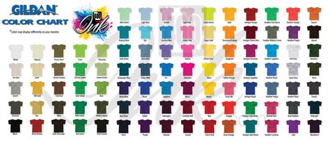 Gildan 2000 Camiseta Para Adultos Color Chart Gildan 2000 México vlr