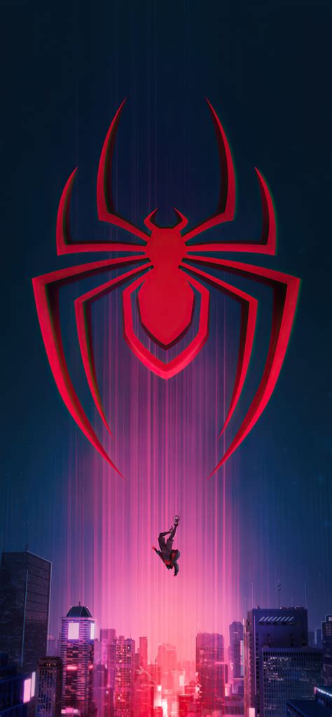 1242x2688 Spider Man Miles Morales Logo Iphone Xs Max Hd 4k Wallpapers